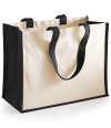 W422 Westford Mill Printers Jute Classic Shopper Black colour image